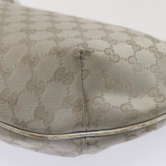 GUCCI GG Canvas Sherry Line Shoulder Bag Silver Gray 181092 Auth 80134 - Picture 12 of 16